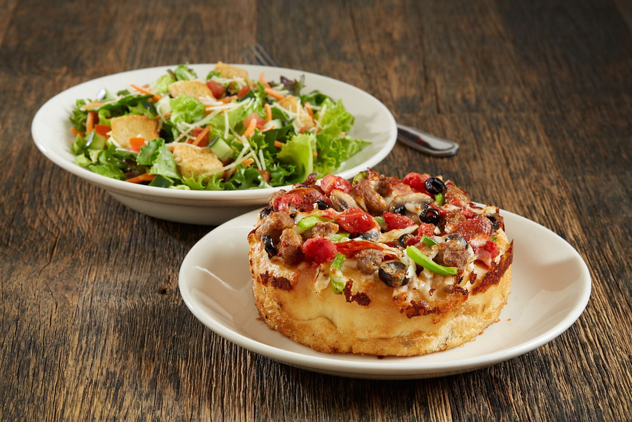 Mini Deep Dish Pizza & House Salad Combo image