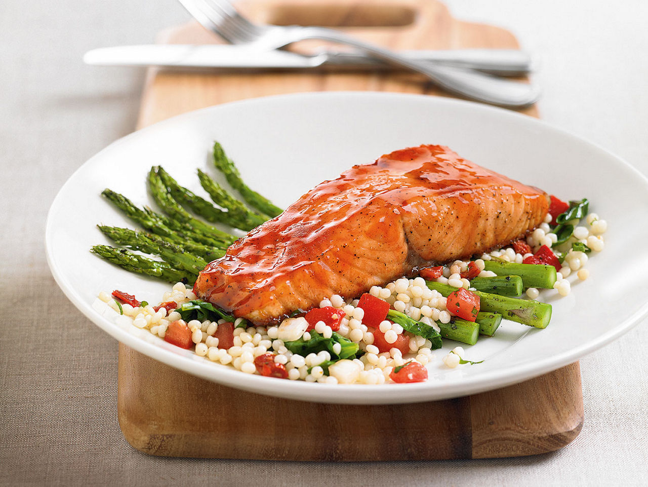 Enlightened Cherry Chipotle Glazed Salmon